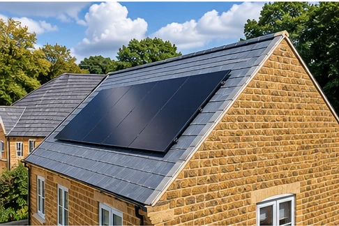 Residential solar PV array installed by NS Booth